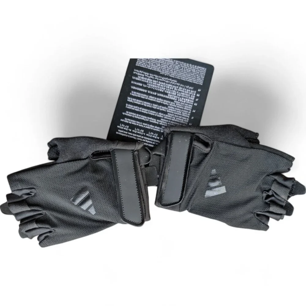 Adidas Size L Half Finger Weightlifting Gloves Gym Training AEROREADY NWT